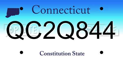 QC2Q844 Connecticut License Plate