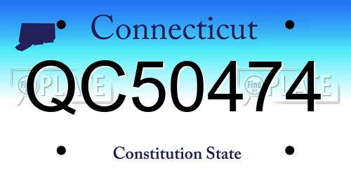 QC50474 Connecticut License Plate