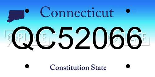 QC52066 Connecticut License Plate