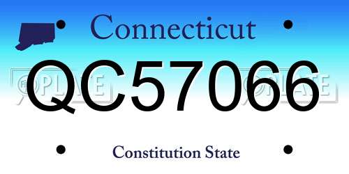 QC57066 Connecticut License Plate