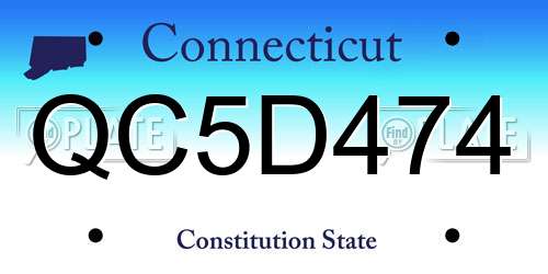 QC5D474 Connecticut License Plate