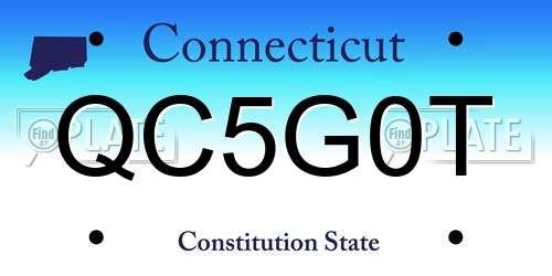 QC5G0T Connecticut License Plate