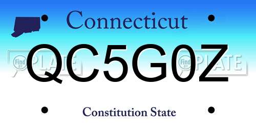 QC5G0Z Connecticut License Plate