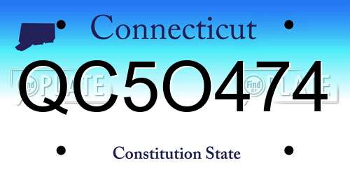 QC5O474 Connecticut License Plate