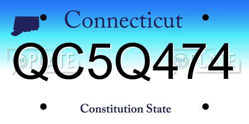 QC5Q474 Connecticut License Plate
