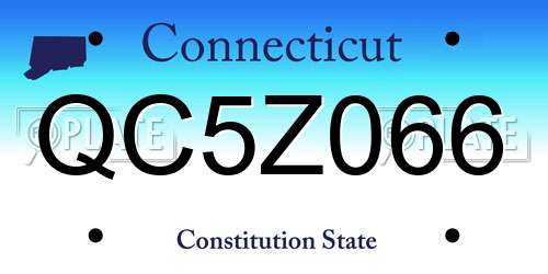 QC5Z066 Connecticut License Plate