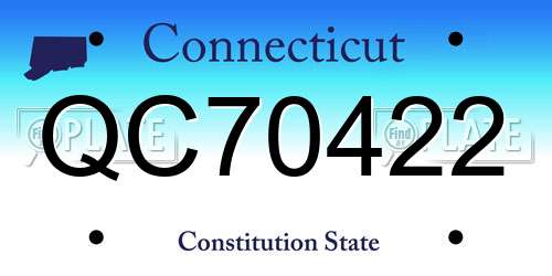 QC70422 Connecticut License Plate