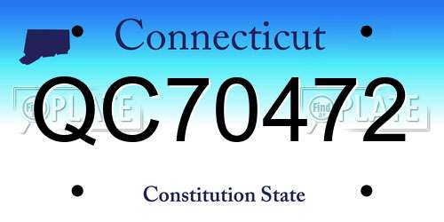 QC70472 Connecticut License Plate