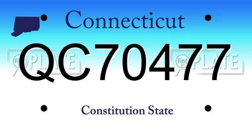 QC70477 Connecticut License Plate