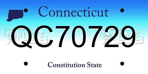 QC70729 Connecticut License Plate