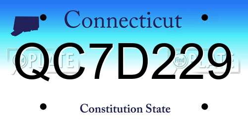 QC7D229 Connecticut License Plate