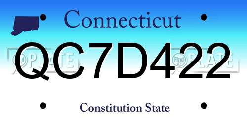 QC7D422 Connecticut License Plate