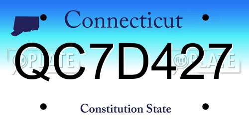 QC7D427 Connecticut License Plate