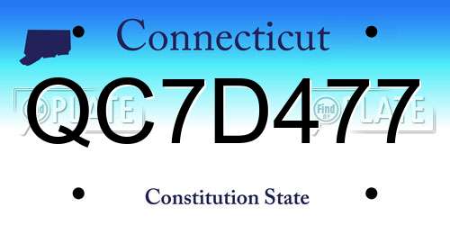 QC7D477 Connecticut License Plate