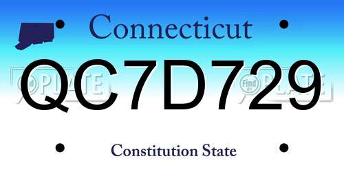 QC7D729 Connecticut License Plate