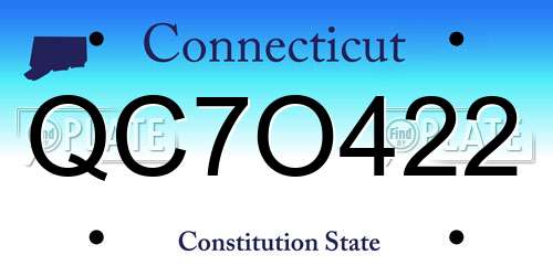 QC7O422 Connecticut License Plate