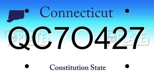 QC7O427 Connecticut License Plate