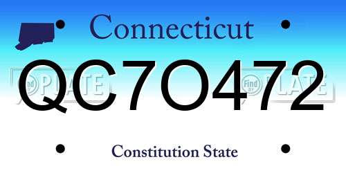 QC7O472 Connecticut License Plate