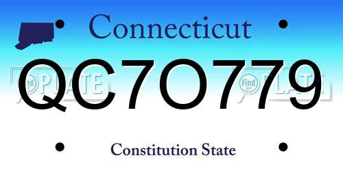 QC7O779 Connecticut License Plate