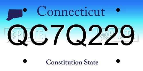 QC7Q229 Connecticut License Plate