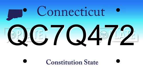 QC7Q472 Connecticut License Plate