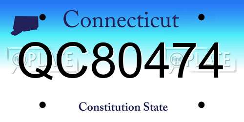 QC80474 Connecticut License Plate