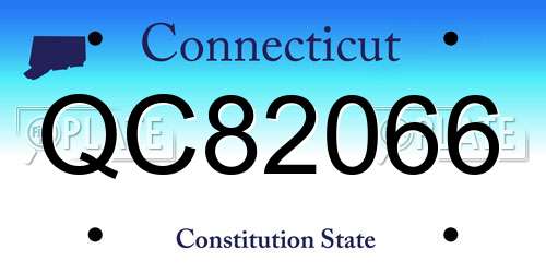QC82066 Connecticut License Plate