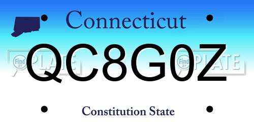 QC8G0Z Connecticut License Plate
