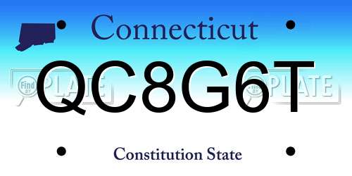 QC8G6T Connecticut License Plate