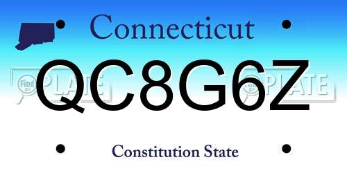 QC8G6Z Connecticut License Plate