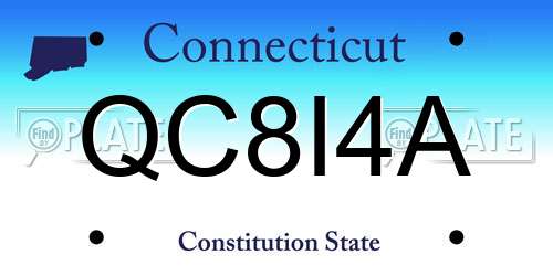 QC8I4A Connecticut License Plate