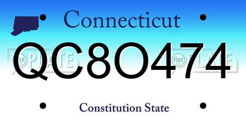 QC8O474 Connecticut License Plate