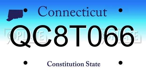 QC8T066 Connecticut License Plate