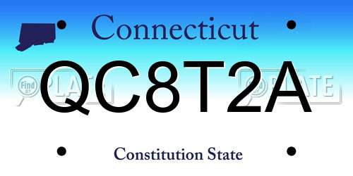 QC8T2A Connecticut License Plate