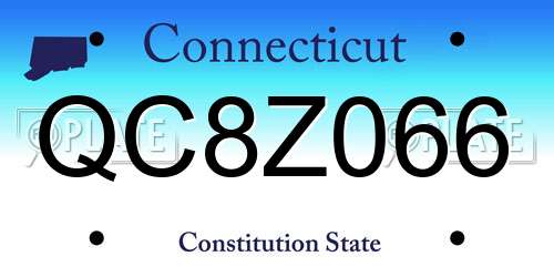 QC8Z066 Connecticut License Plate