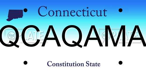 QCAQAMA Connecticut License Plate