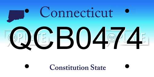 QCB0474 Connecticut License Plate