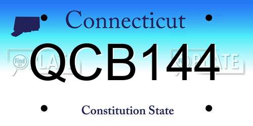 QCB144 Connecticut License Plate