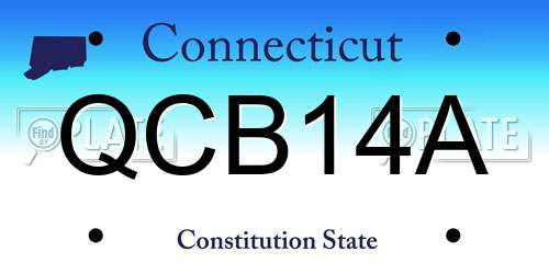 QCB14A Connecticut License Plate