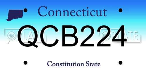 QCB224 Connecticut License Plate
