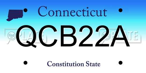 QCB22A Connecticut License Plate