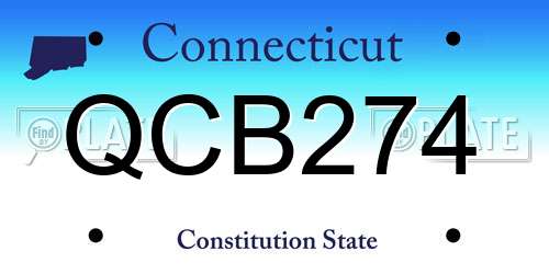 QCB274 Connecticut License Plate