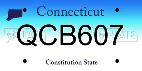 QCB607 Connecticut License Plate