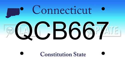 QCB667 Connecticut License Plate