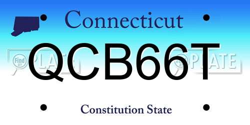 QCB66T Connecticut License Plate