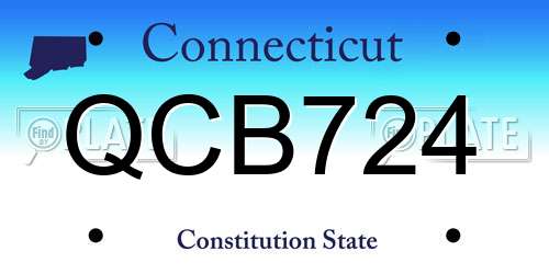 QCB724 Connecticut License Plate