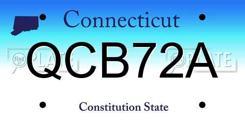 QCB72A Connecticut License Plate