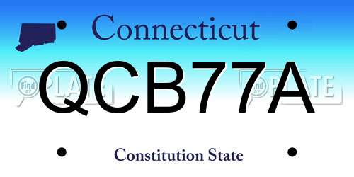 QCB77A Connecticut License Plate