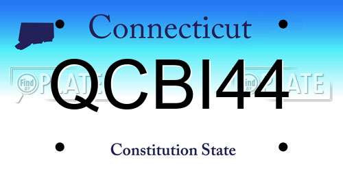 QCBI44 Connecticut License Plate