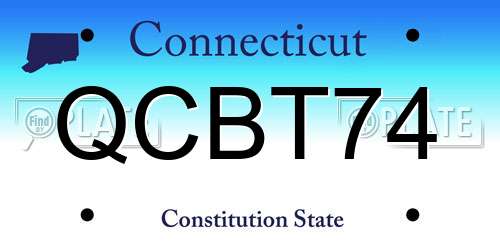 QCBT74 Connecticut License Plate